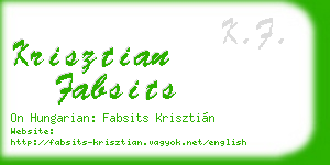 krisztian fabsits business card